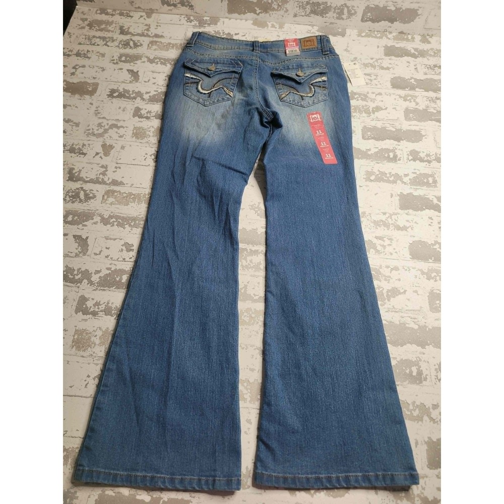 NEW LEI Sophia Hipster Flare Denim Jeans Juniors 11 Y2K NWT - Picture 2 of 11
